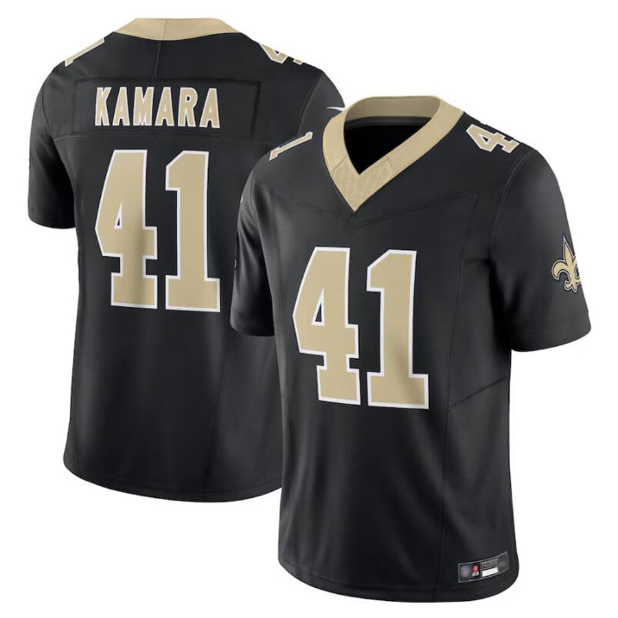 Choea NO.Saints #41 Alvin Kamara Player Black Black Vapor F.U.S.E. Limited Stitched Jerseys