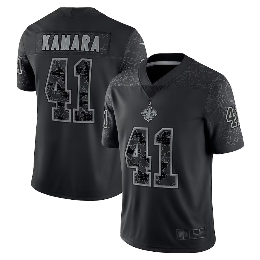Choea NO.Saints #41 Alvin Kamara Player Black RFLCTV Limited Stitched Jerseys