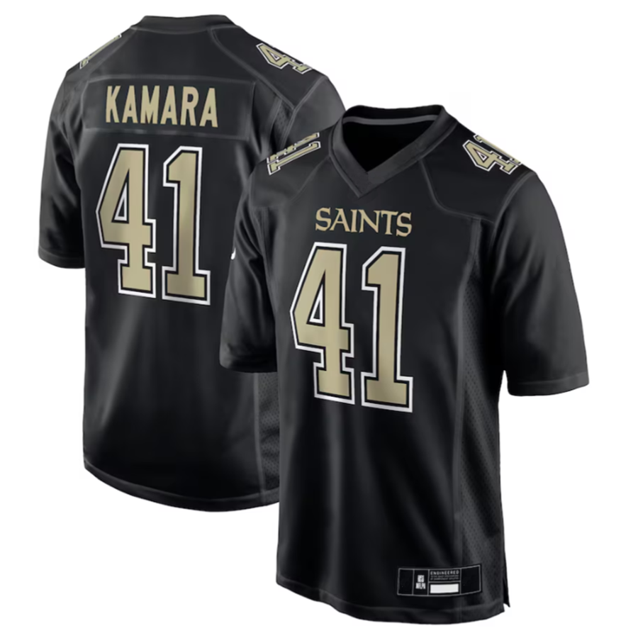 Choea NO.Saints #41 Alvin Kamara Player Carbon Black Fashion Game Stitched Jerseys