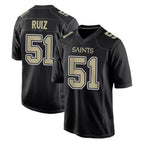 Choea NO.Saints #51 Cesar Ruiz Player Black Carbon Fashion Home Game Stitched Jerseys