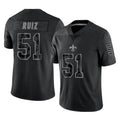 Choea NO.Saints #51 Cesar Ruiz Player Black Limited Reflective Home Game Stitched Jerseys