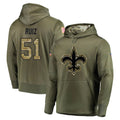 Choea NO.Saints #51 Cesar Ruiz Player Olive Salute to Service Pullover Hoodies Home Game Stitched Jerseys