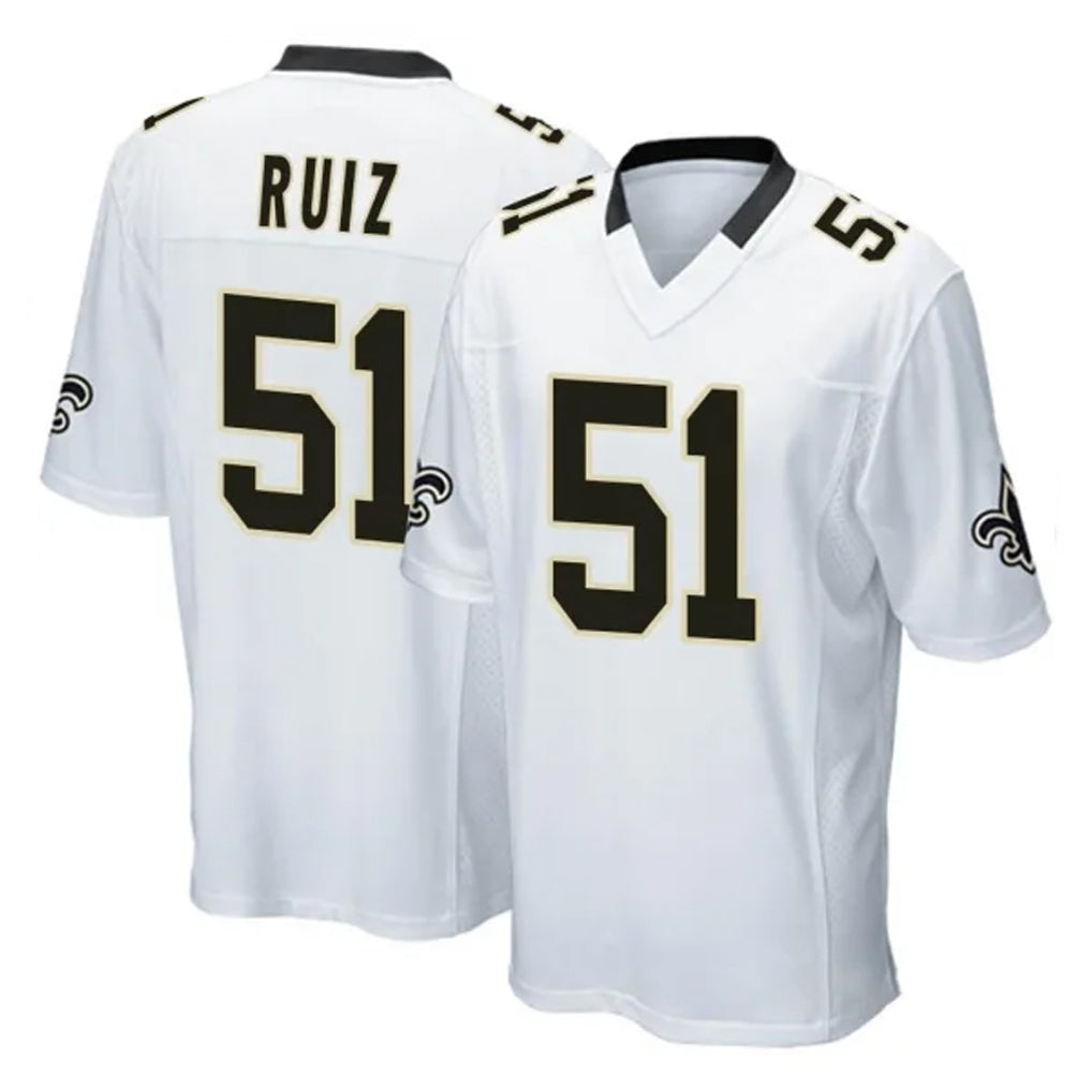 Choea NO.Saints #51 Cesar Ruiz Player White Home Game Stitched Jerseys