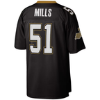 Choea NO.Saints  #51 Sam Mills Mitchell & Ness Black Legacy Replica Stitched Puhic Jersey