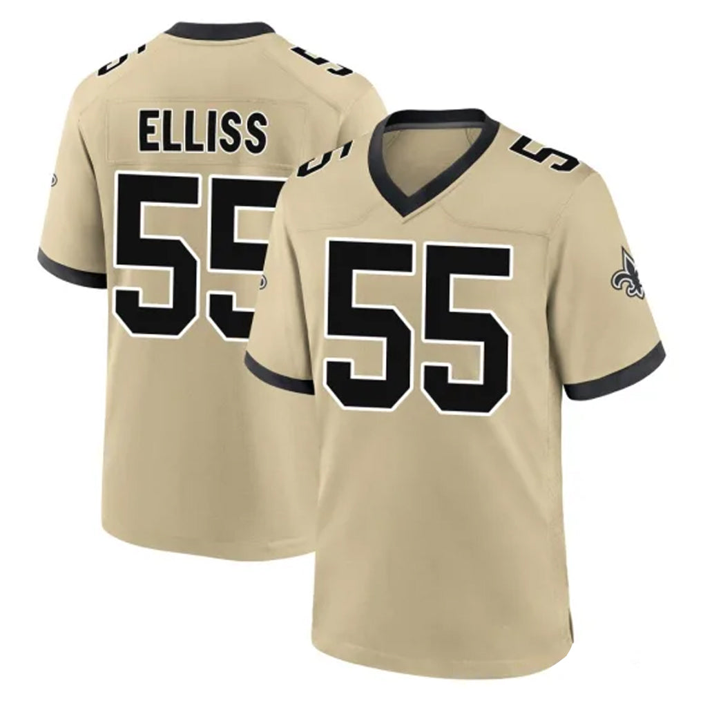 Choea NO.Saints #55 Kaden Elliss Player Gold Home Game Stitched Jerseys