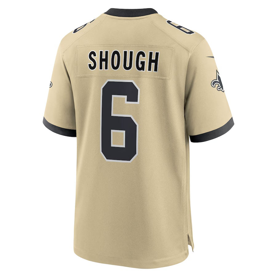 Choea NO.Saints #6 Tyler Shough Gold Alternate Game Player Stitched Jerseys
