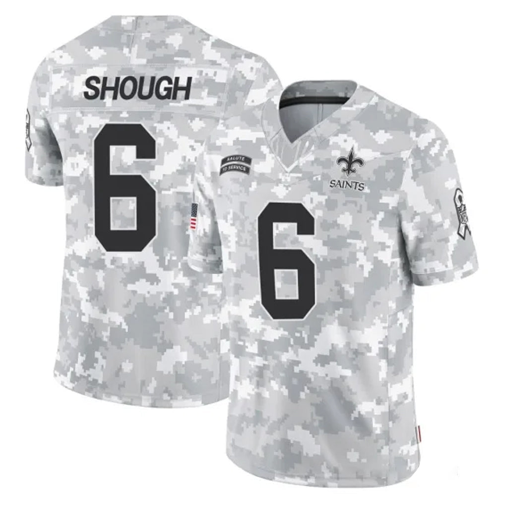 Choea NO.Saints #6 Tyler Shough Player Arctic Camo Salute To Service Limited Game Stitched Jerseys