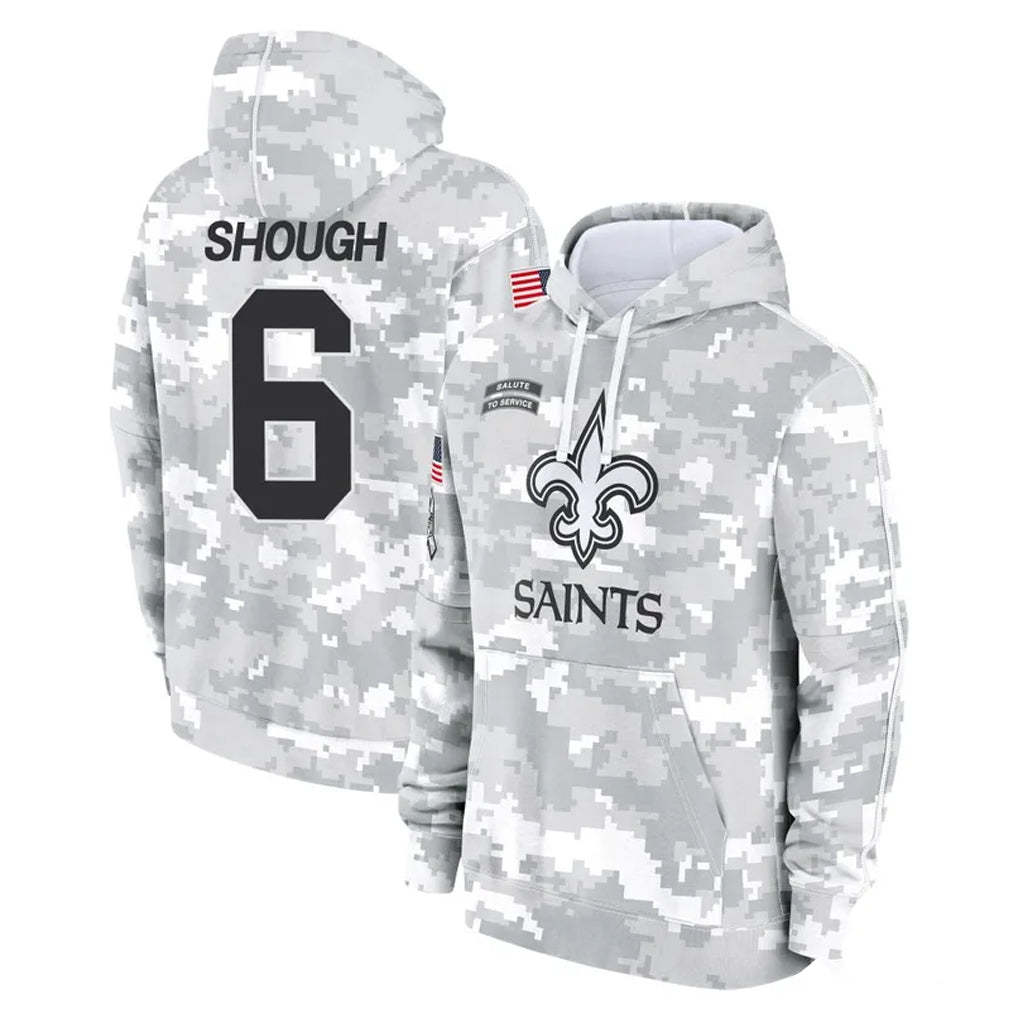 Choea NO.Saints #6 Tyler Shough Player Arctic Camo Salute to Service Pullover Hoodies Limited Game Stitched Jerseys