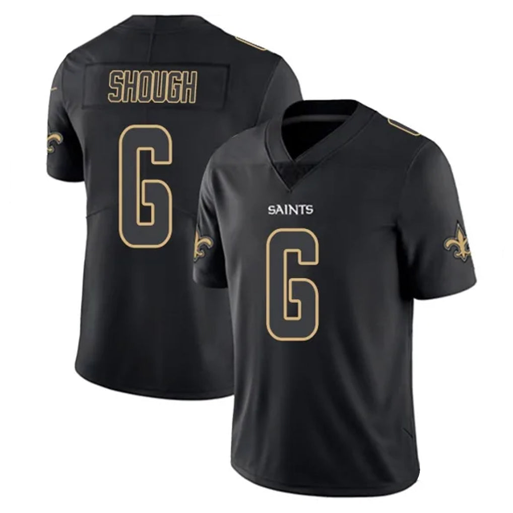 Choea NO.Saints #6 Tyler Shough Player Black Impact Limited Home Game Stitched Jerseys