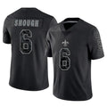 Choea NO.Saints #6 Tyler Shough Player Black Limited Reflective Home Game Stitched Jerseys