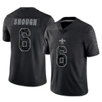 Choea NO.Saints #6 Tyler Shough Player Black Limited Reflective Home Game Stitched Jerseys