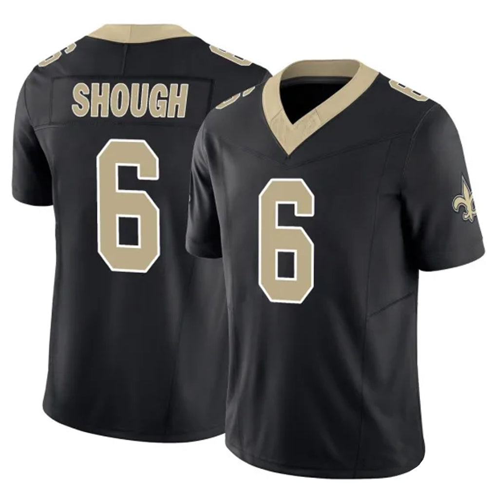 Choea NO.Saints #6 Tyler Shough Player Black Limited Vapor F.U.S.E. Home Game Stitched Jerseys