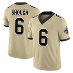 Choea NO.Saints #6 Tyler Shough Player Gold Limited Vapor F.U.S.E. Home Game Stitched Jerseys