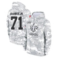 Choea NO.Saints #71 Kelvin Banks Jr. Player Arctic Camo Salute to Service Pullover Hoodies Limited Game Stitched Jerseys
