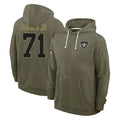 Choea NO.Saints #71 Kelvin Banks Jr. Player Olive Salute to Service Pullover Hoodies Limited Stitched Jerseys