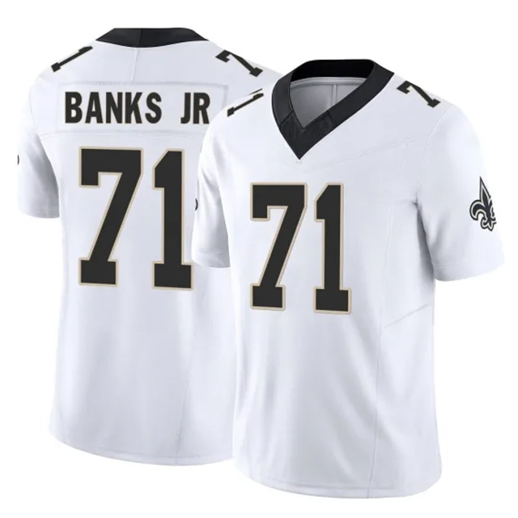 Choea NO.Saints #71 Kelvin Banks Jr. Player White Limited Vapor F.U.S.E. Home Game Stitched Jerseys