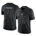 Choea NO.Saints #75 Taliese Fuaga Player Black Limited Reflective Home Game Stitched Jerseys
