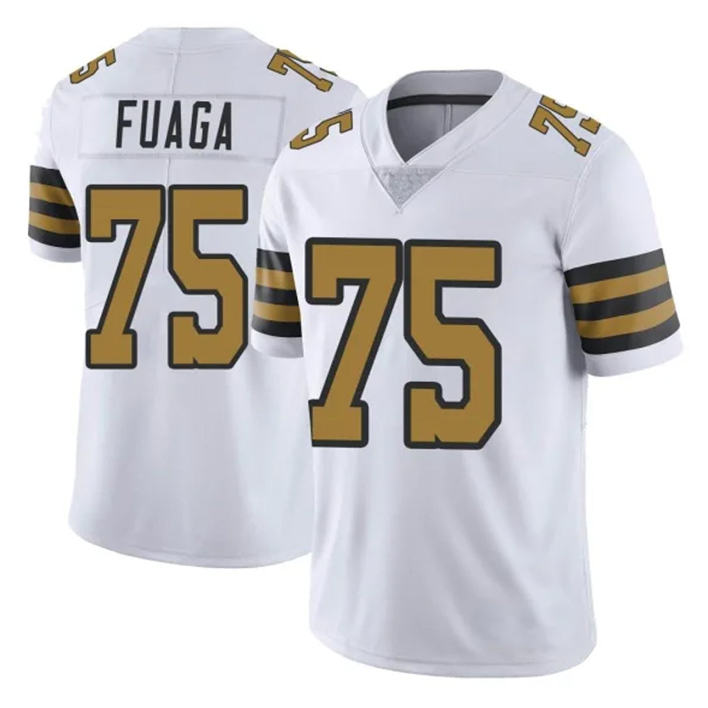 Choea NO.Saints #75 Taliese Fuaga Player White Limited Color Rush Home Game Stitched Jerseys