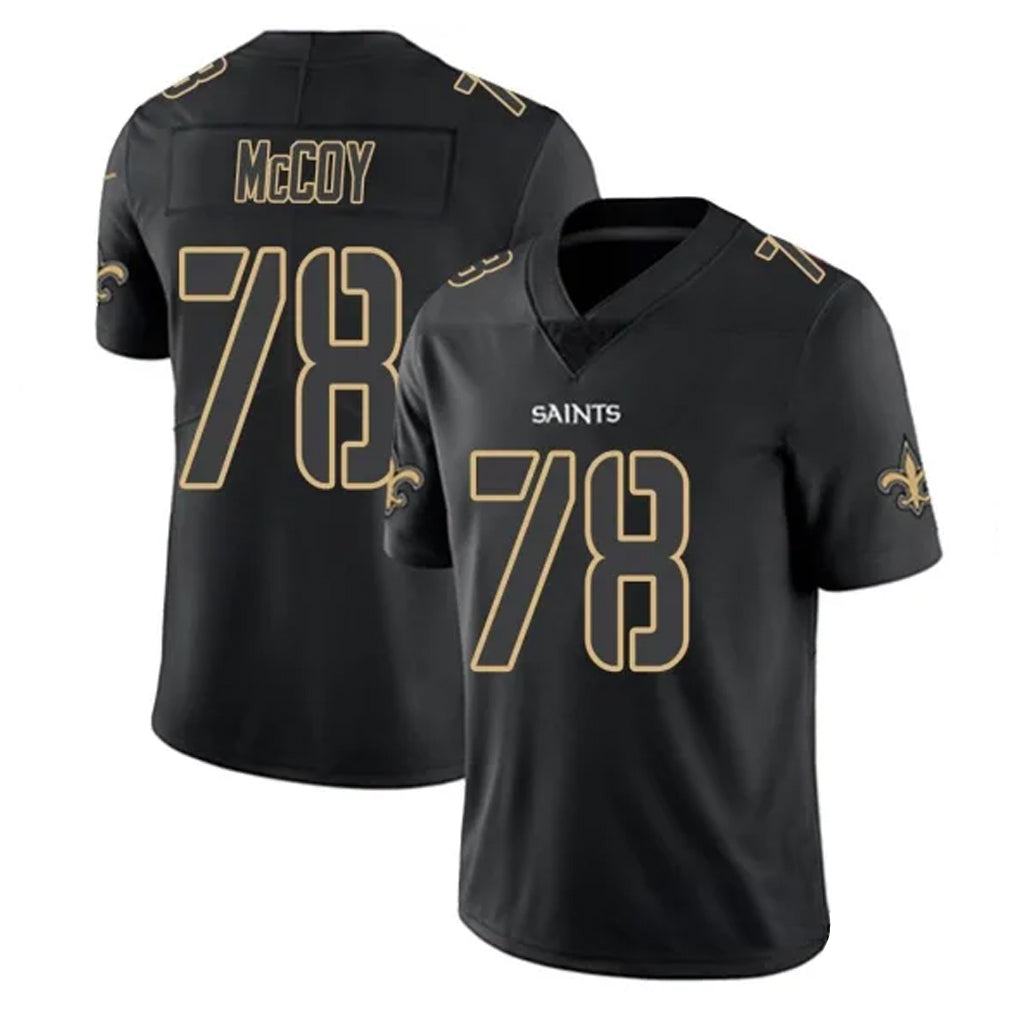 Choea NO.Saints #78 Erik McCoy Player Black Impact Limited Home Game Stitched Jerseys
