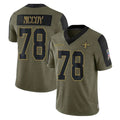 Choea NO.Saints #78 Erik McCoy Player Olive Salute To Service Limited Game Stitched Jerseys