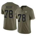 Choea NO.Saints #78 Erik McCoy Player Olive Salute To Service Limited Stitched Jerseys