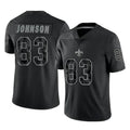 Choea NO.Saints #83 Juwan Johnson Player Black Limited Reflective Home Game Stitched Jerseys