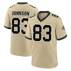 Choea NO.Saints #83 Juwan Johnson Player Gold Home Game Stitched Jerseys