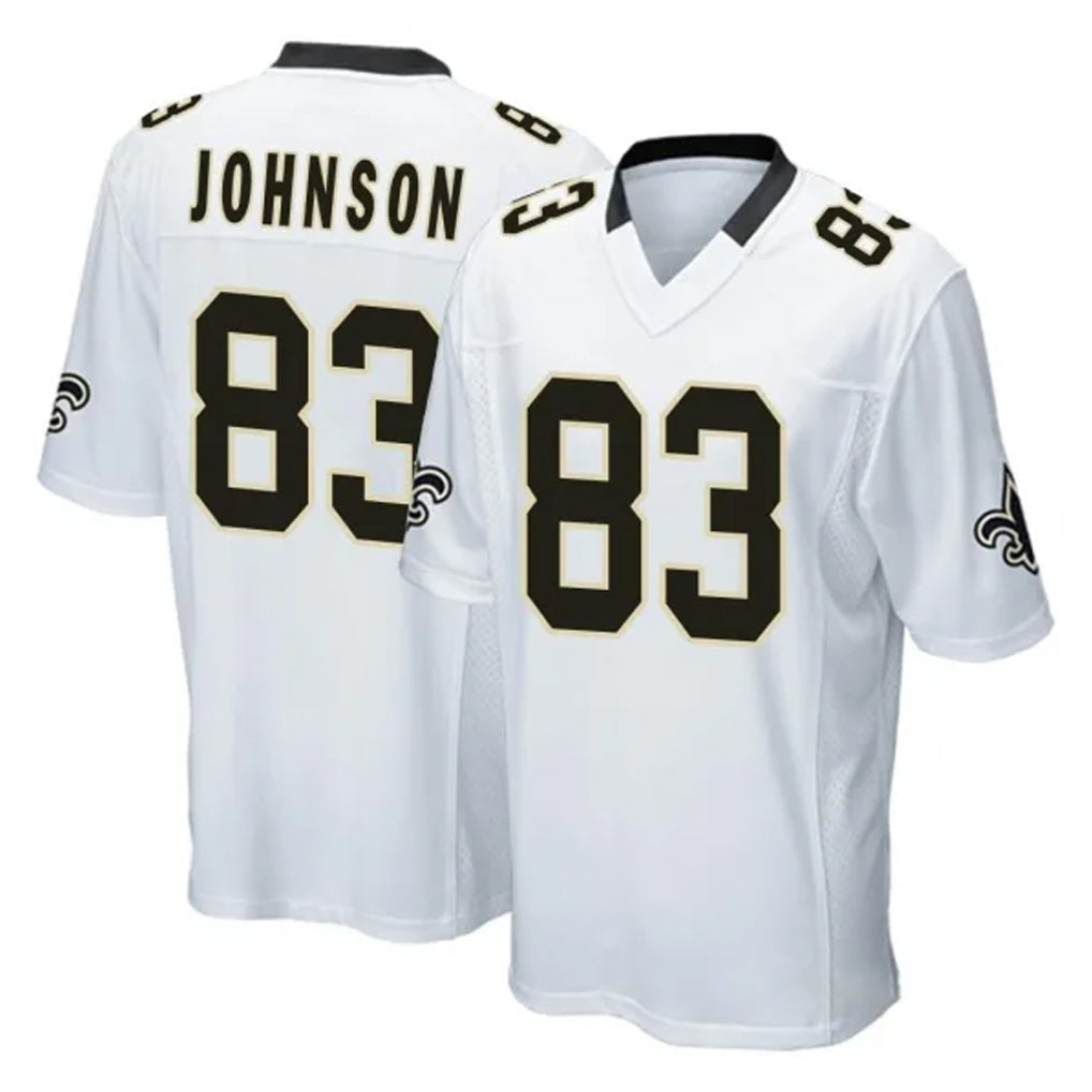 Choea NO.Saints #83 Juwan Johnson Player White Home Game Stitched Jerseys