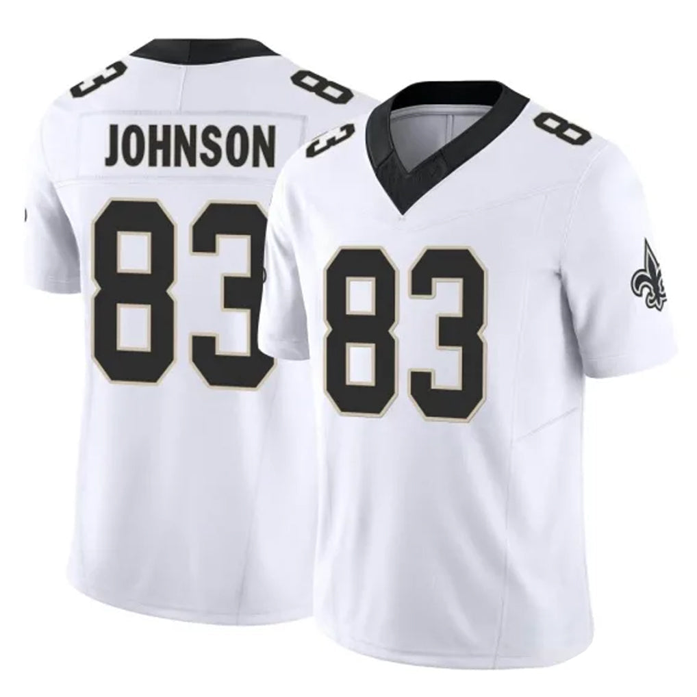 Choea NO.Saints #83 Juwan Johnson Player White Limited Vapor F.U.S.E. Home Game Stitched Jerseys