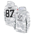Choea NO.Saints #87 Noah Fant Player Arctic Camo Salute to Service Pullover Hoodies Limited Game Stitched Jerseys