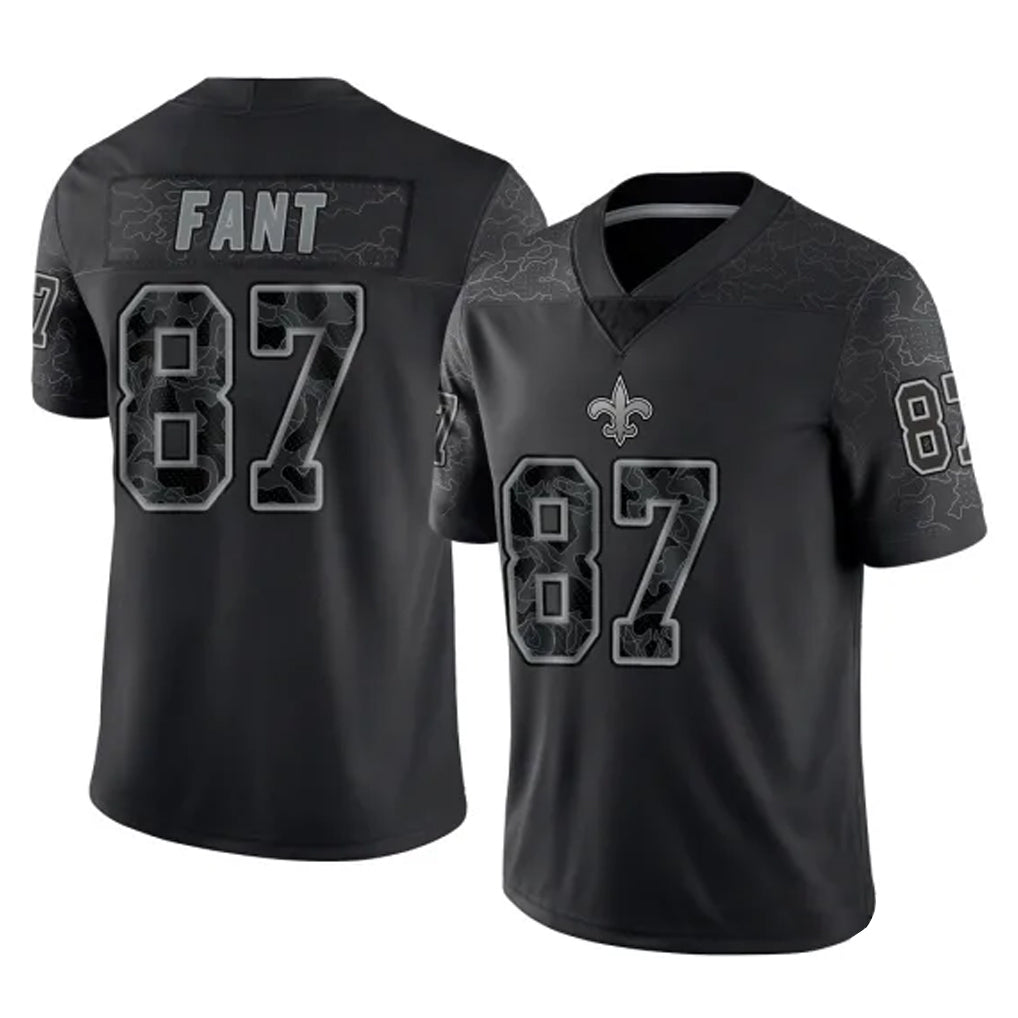 Choea NO.Saints #87 Noah Fant Player Black Limited Reflective Home Game Stitched Jerseys