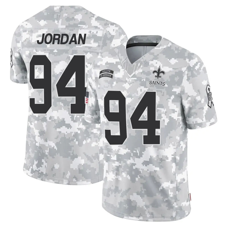 Choea NO.Saints #94 Cameron Jordan Player Arctic Camo Salute to Service Limited Stitched Jerseys