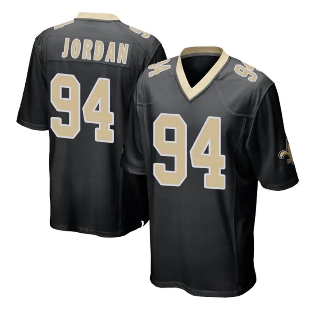 Choea NO.Saints #94 Cameron Jordan Player Black Home Game Stitched Jerseys