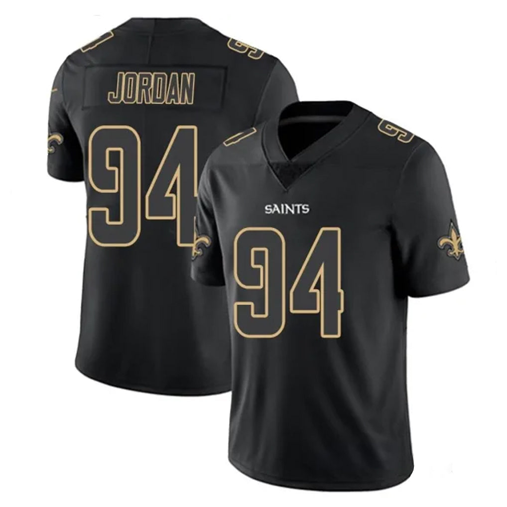 Choea NO.Saints #94 Cameron Jordan Player Black Impact Limited Home Game Stitched Jerseys
