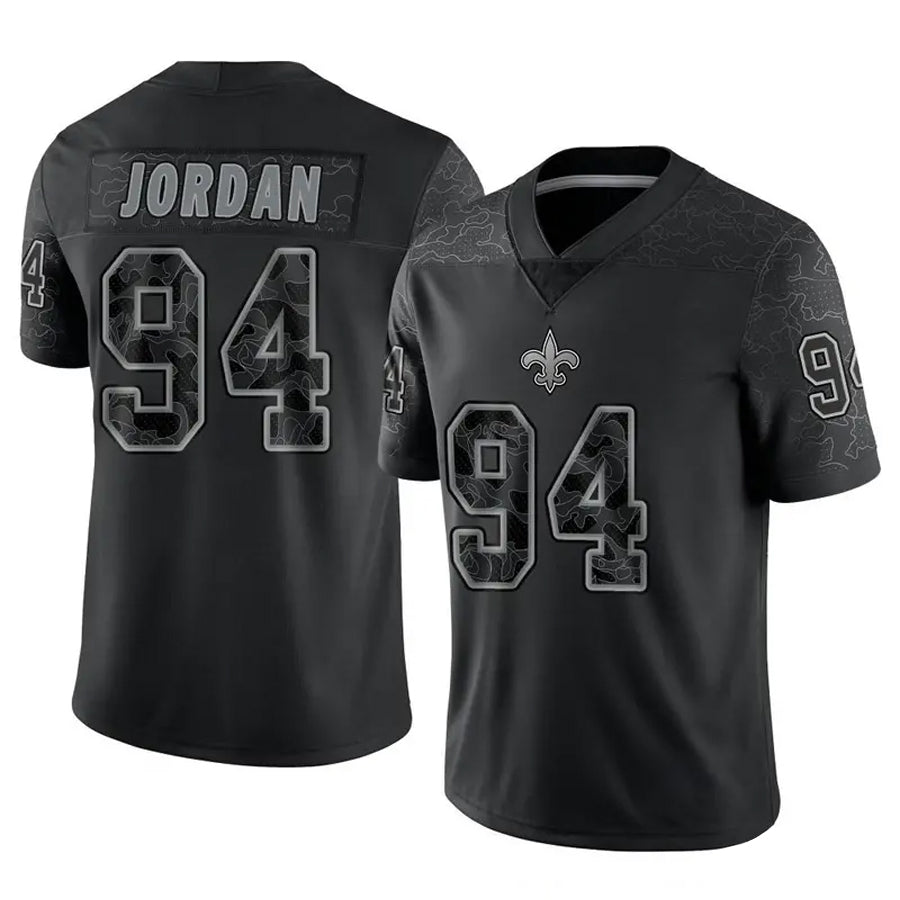 Choea NO.Saints #94 Cameron Jordan Player Black RFLCTV Limited Stitched Jerseys