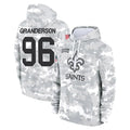 Choea NO.Saints #96 Carl Granderson Player Arctic Camo Salute to Service Pullover Hoodies Limited Game Stitched Jerseys