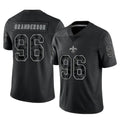 Choea NO.Saints #96 Carl Granderson Player Black Limited Reflective Home Game Stitched Jerseys