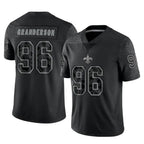 Choea NO.Saints #96 Carl Granderson Player Black Limited Reflective Home Game Stitched Jerseys