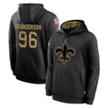 Choea NO.Saints #96 Carl Granderson Player Black Salute to Service Hoodies Limited Game Stitched Jerseys