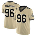 Choea NO.Saints #96 Carl Granderson Player Gold Limited Vapor F.U.S.E. Home Game Stitched Jerseys