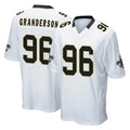 Choea NO.Saints #96 Carl Granderson Player White Home Game Stitched Jerseys