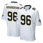 Choea NO.Saints #96 Carl Granderson Player White Home Game Stitched Jerseys