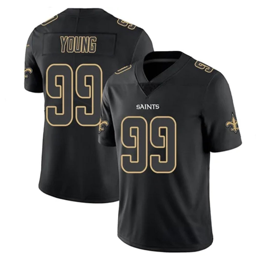Choea NO.Saints #99 Chase Young Player Black Impact Limited Home Game Stitched Jerseys