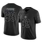 Choea NO.Saints #99 Chase Young Player Black Limited Reflective Home Game Stitched Jerseys