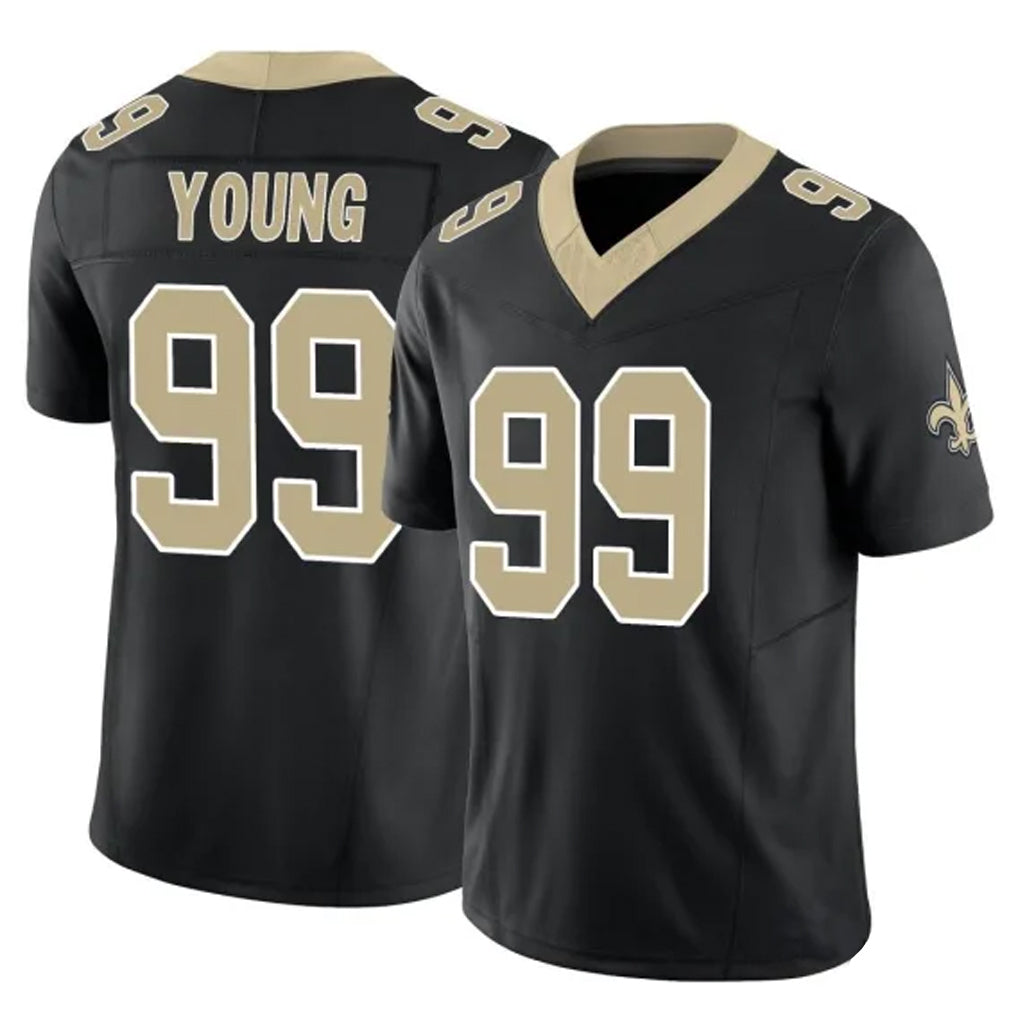 Choea NO.Saints #99 Chase Young Player Black Limited Vapor F.U.S.E. Home Game Stitched Jerseys