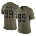 Choea NO.Saints #99 Chase Young Player Olive Salute To Service Limited Stitched Jerseys