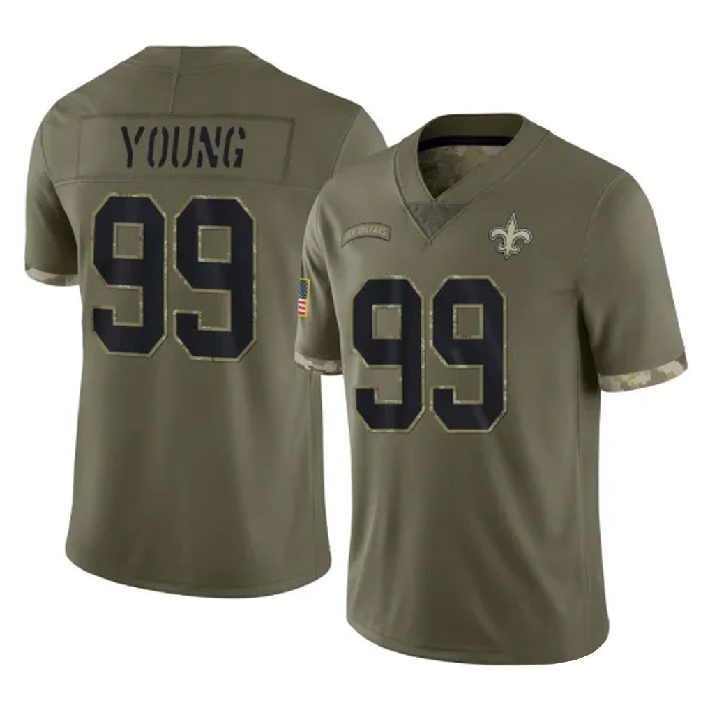 Choea NO.Saints #99 Chase Young Player Olive Salute To Service Limited Stitched Jerseys