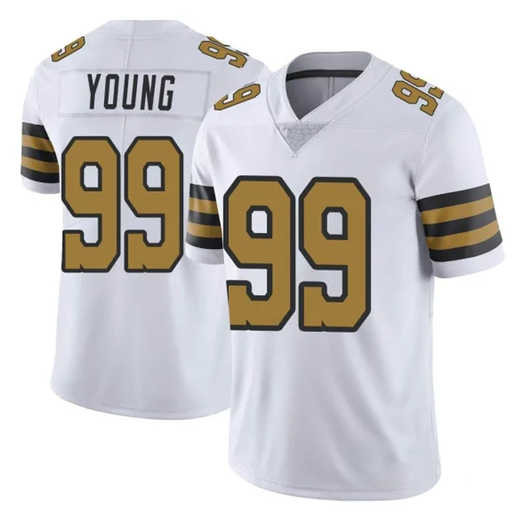 Choea NO.Saints #99 Chase Young Player White Limited Color Rush Home Game Stitched Jerseys