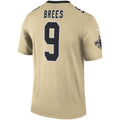 Choea NO.Saints #9 Drew Brees Gold Inverted Legend Stitched Jerseys