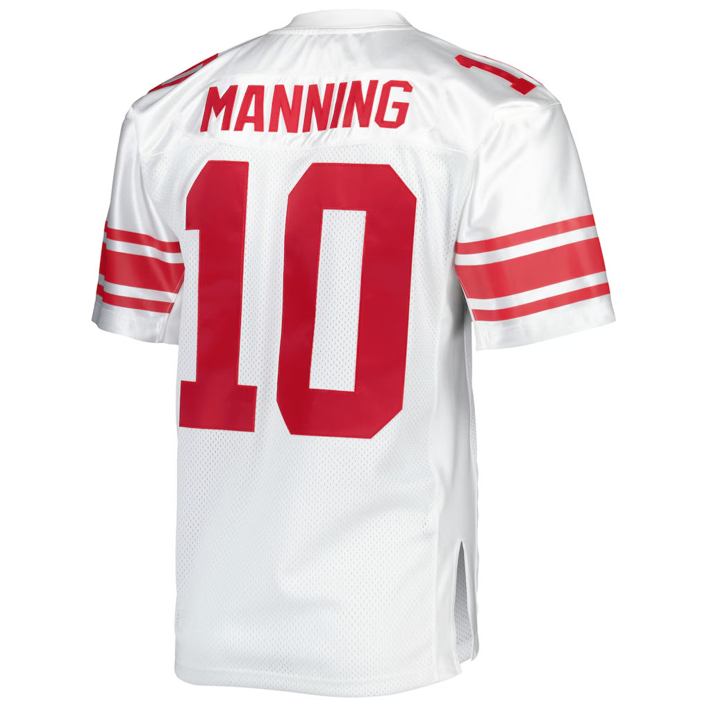 Choea NY.Giants 2007 #10 Eli Manning Mitchell & Ness White Authentic Throwback Retired Player Stitched Puhic Jersey